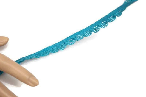 Caribbean Blue Lace Elastic Trim Lingerie Trim 11 yards